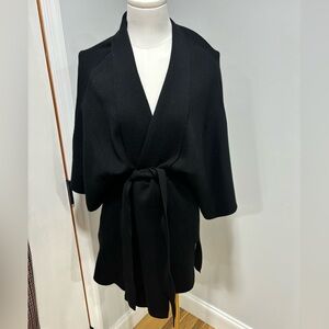 Kobi Halperin Kimono Sleeve Tie Waist Cardigan Black Size M/L